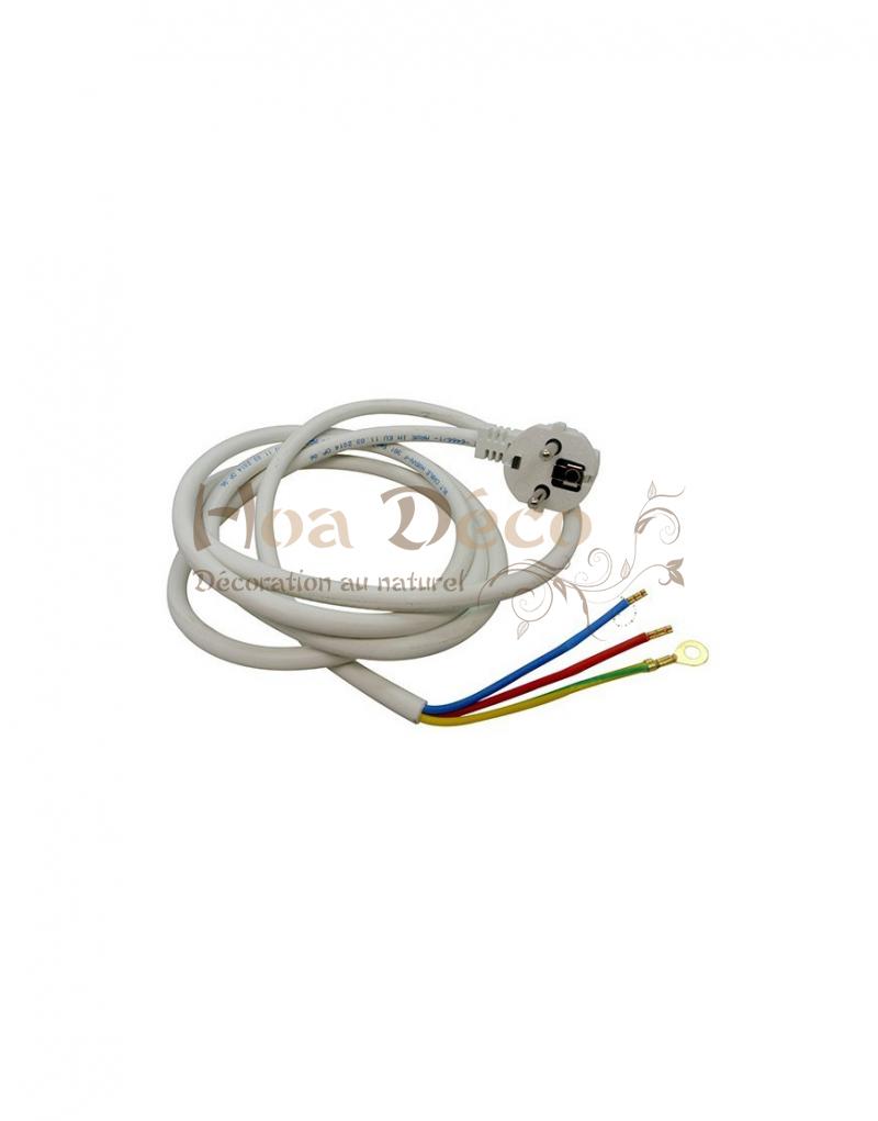 cable 3 fils + prise 1.5 mm