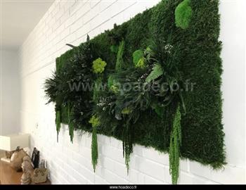 cadre stabilisé lichen vert citron fougère base nature green wall spirit zen