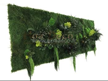 cadre tableau vegetal lichen vert citron stabilisé vitrine fond d'ecran Hoa déco atelier design creation