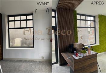 IMMONEW Création Hoa Déco Lichen green wall mur vegetal zen spirit attitude décembre 2020 Facons bois