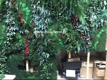 mur vegetal stabilisé SCHMIDT atelier création COV-19 FULL VEGETAUX HOA DECO design tendance showroom saint malo fougeres lierre hedera asparagus mur semi naturel en cours co