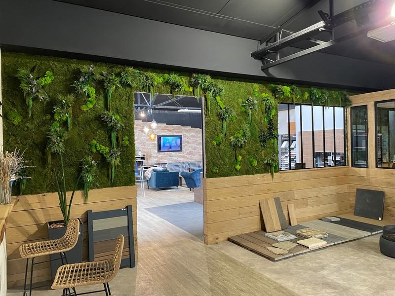 mur végétal stbilisé RGE st malo bois verriere amenagement intérieur