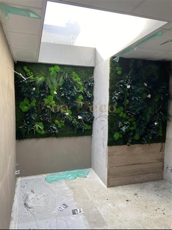 plafond rond cercle vegetal murs vegetaux jardins suspendus HOA DECO avril 2021 SPA Camille M green wall zen spirit attitude + spot led